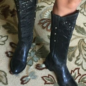 Johnny Ringo knee high studded boots